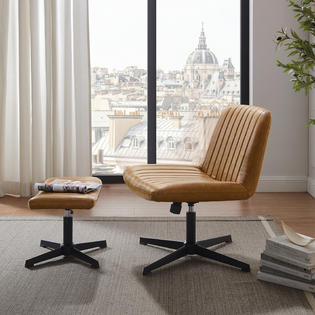 mid century modern swivel lounge chair and ottoman