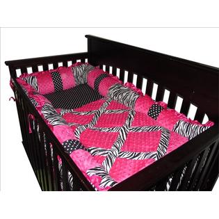 SISI Custom Baby Bedding Hot Pink Zebra 13 PCS Crib Bedding Set