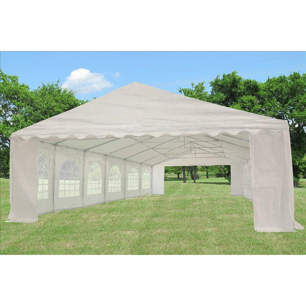 Delta canopy 40'x20' PE Party Tent White -Heavy Duty Wedding Canopy Carport Shelter