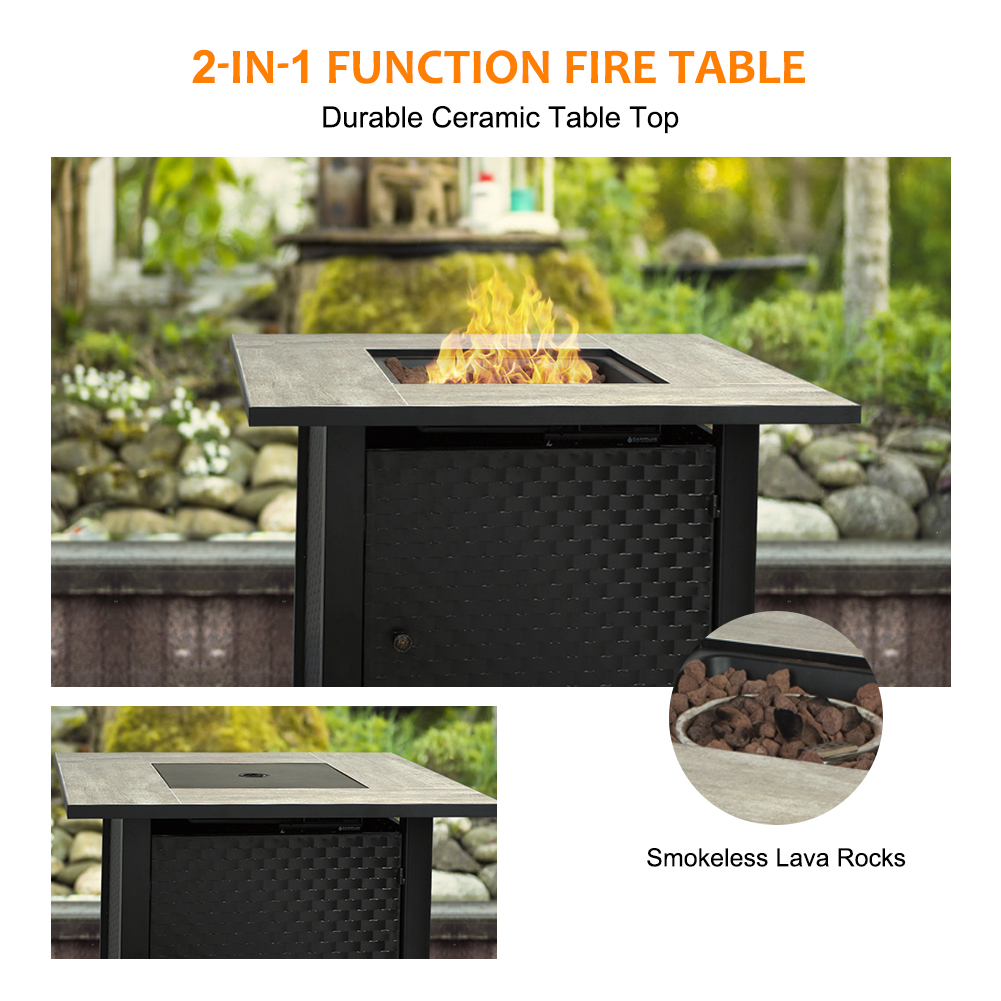 Ft30cb Camplux 30 In Propane Fire Pit, Gas Fire Pit Table With Cover
