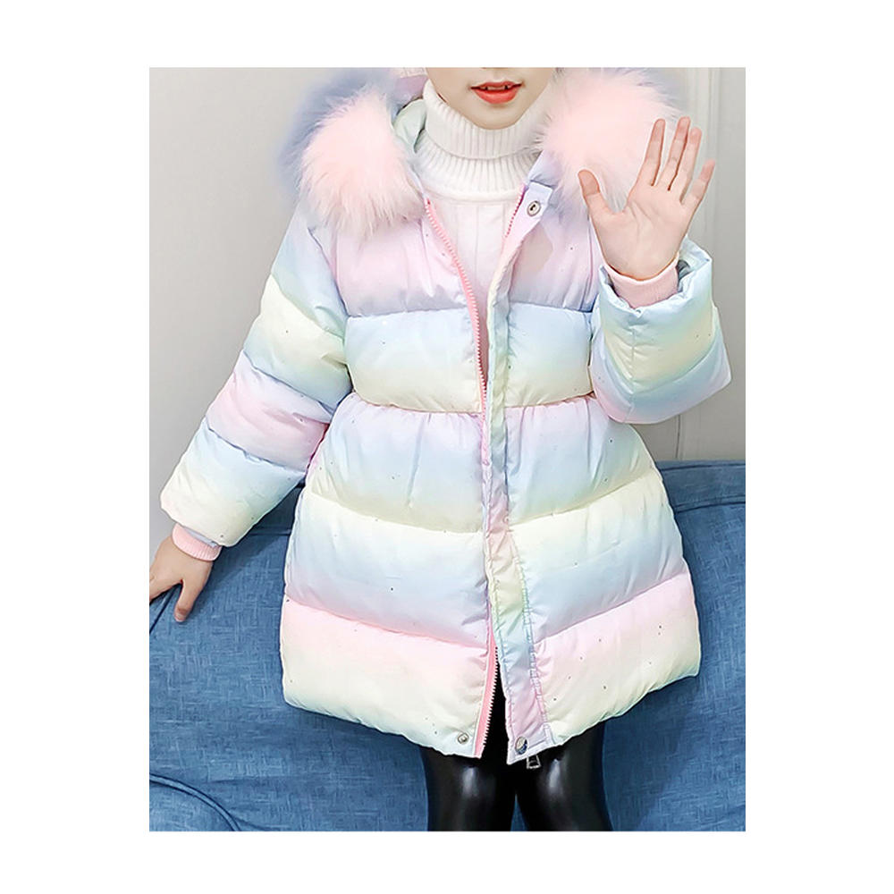 Zara Beez Kids Girls Thick Winter Season Long Sleeve Zipper Closure Hooded Padded Jacket