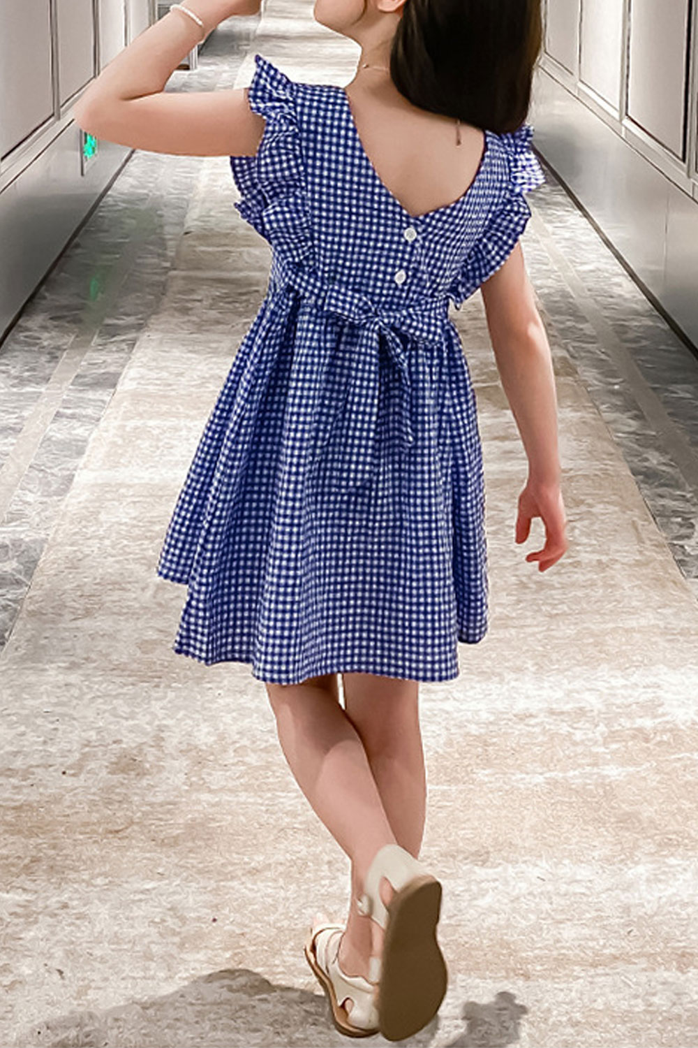 Zara blue shop gingham dress