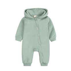 ZaraBeez Baby & Toddler Boys Warm Long Sleeve Hooded Neck Zipper Style Winter Romper