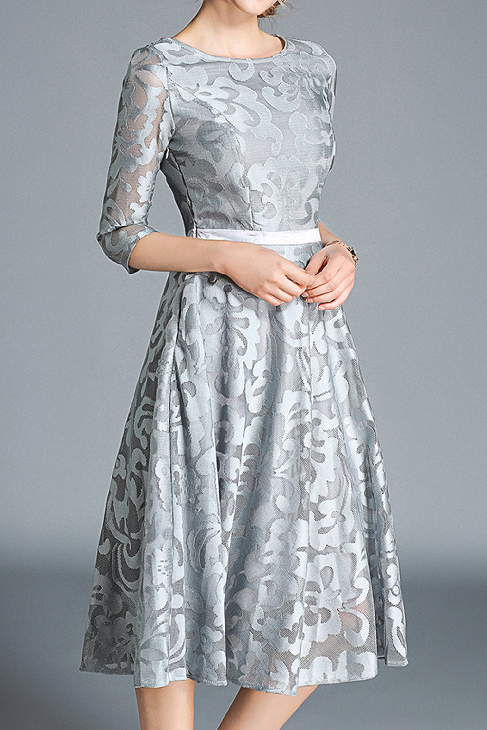 mid length grey dress