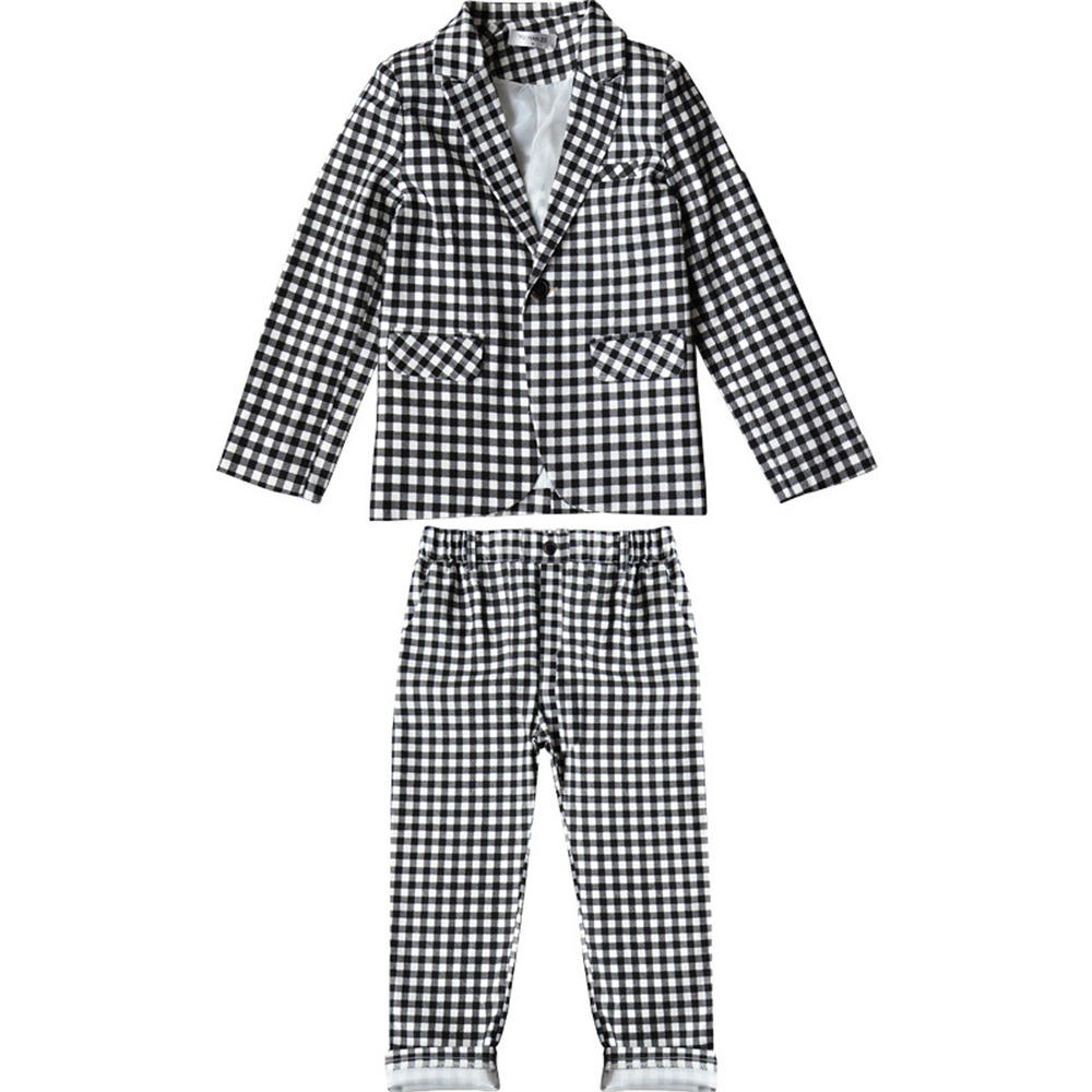 ZaraBeez Toddler Boys Outstanding Plaid Pattern Bow Tie Long Sleeve Stylish Two Piece Suit