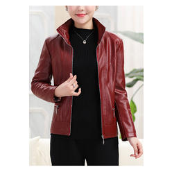 ZaraBeez Women Comfy Solid Color Long Sleeve Leather Jacket