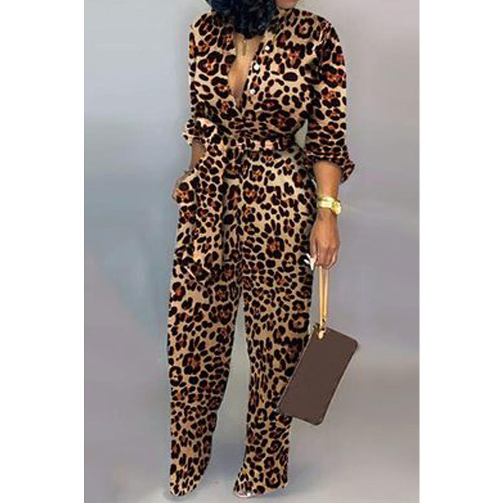 Zara Beez Women Leopard Printed V-Neck Comfortable Jumpsuit