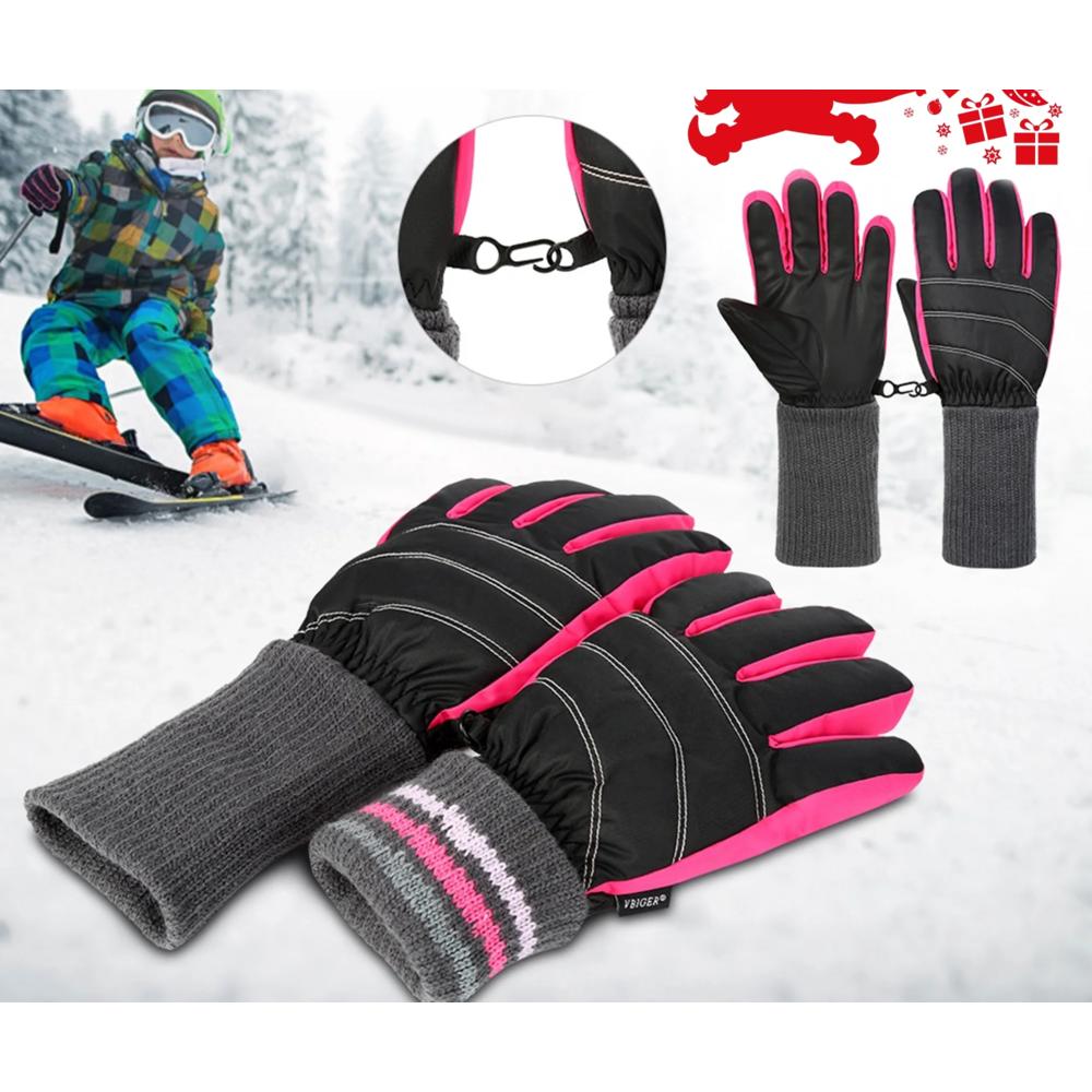 VBIGER Kids Snow Ski Gloves Thickened Warm Winter Cold Weather Tear-resistant Outdoor Sports Gloves