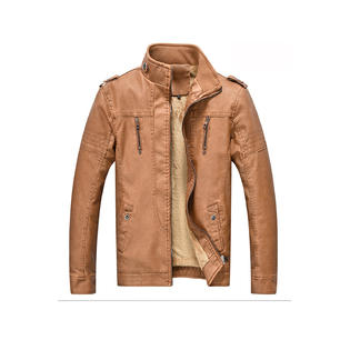 Zara Beez Men Collar Neck Zipper Leather Jacket