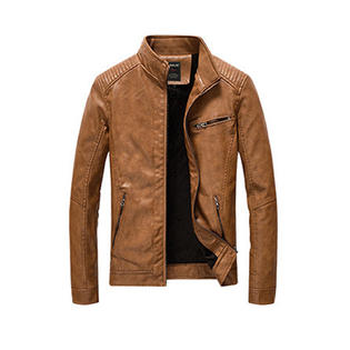 Zara Beez Men Solid Colored Long Sleeve Leather Jacket
