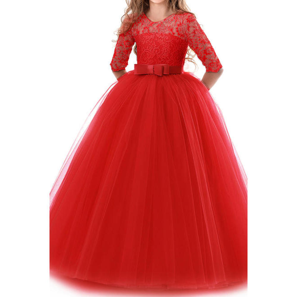 Zara Beez Kids Girls Silk Bow Ribbon Ball Gown Dress