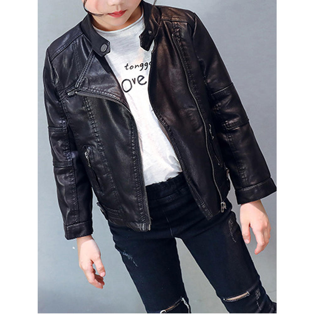 Zara kids leather outlet jacket