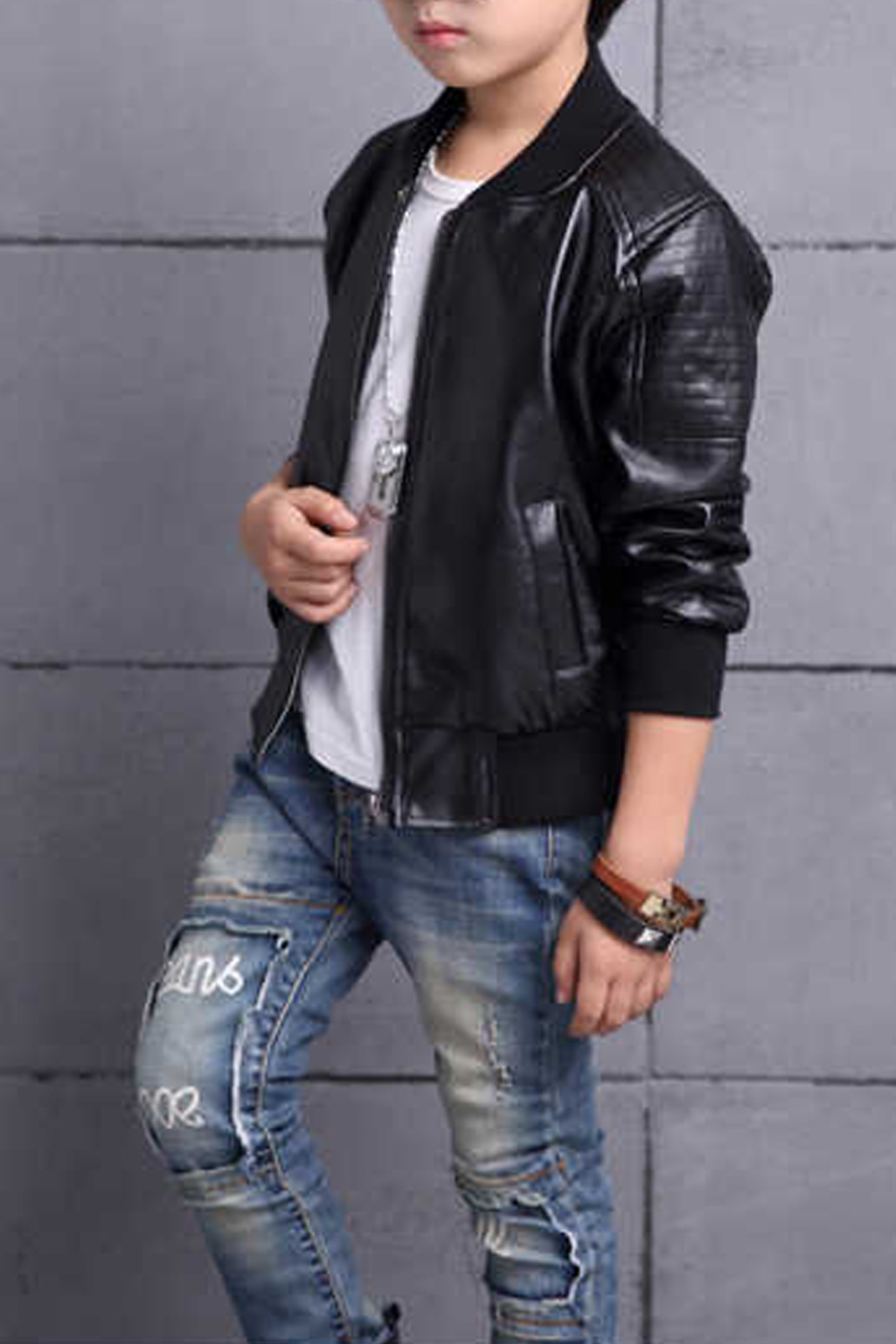 zara boys leather jacket