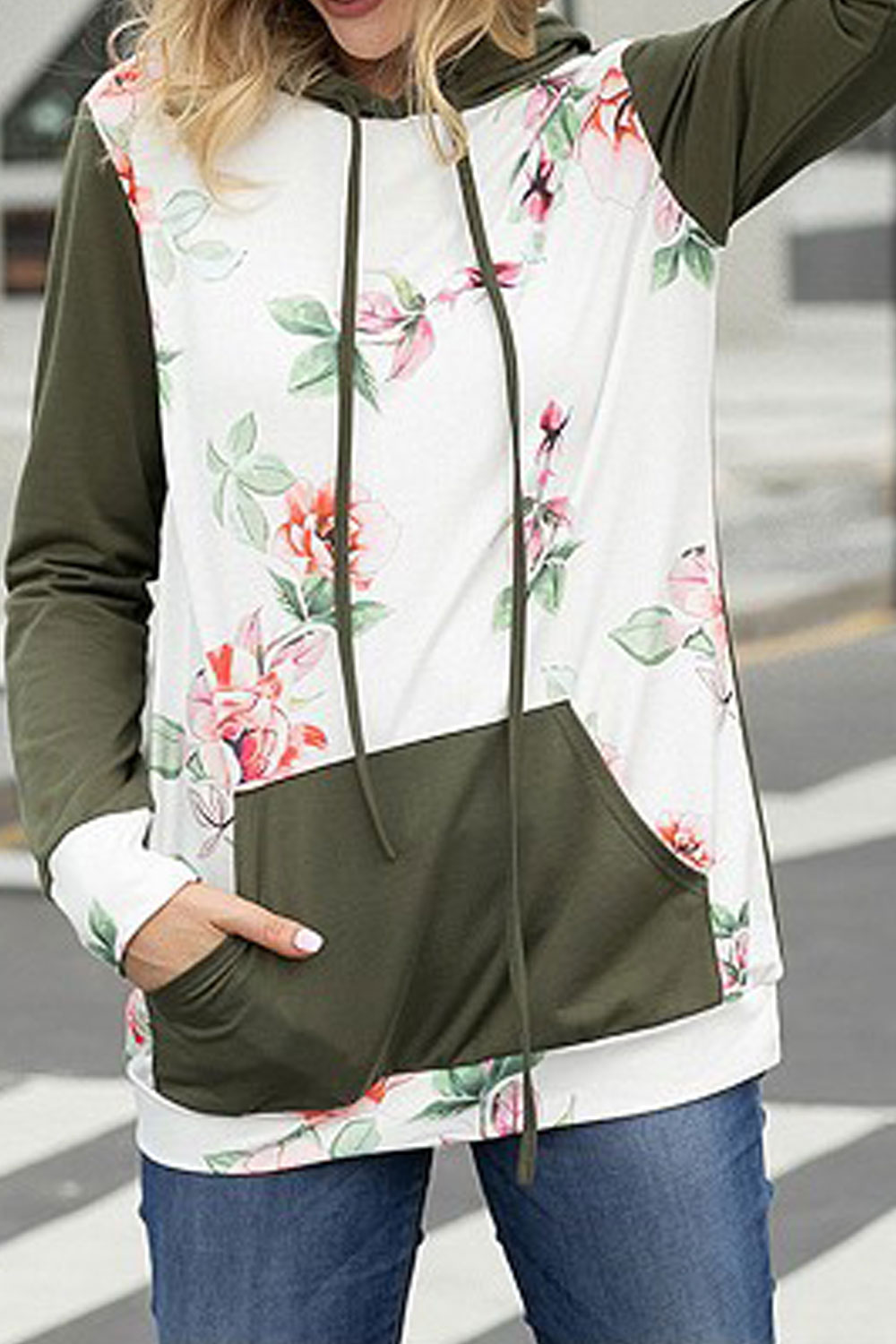 zara floral hoodie