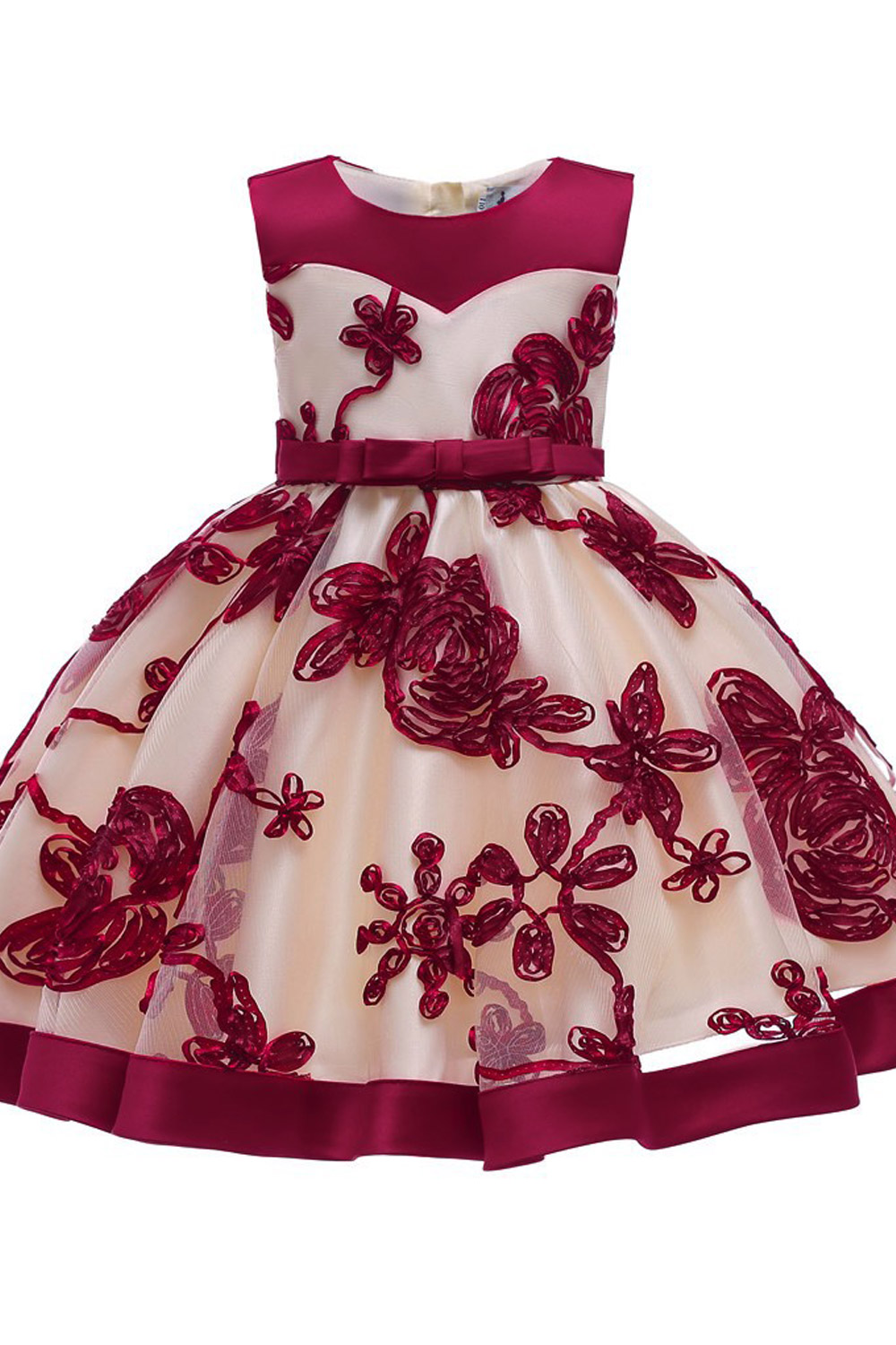 Zara Beez Kids Girls Silk Waist Ribbon Wedding Party Dress