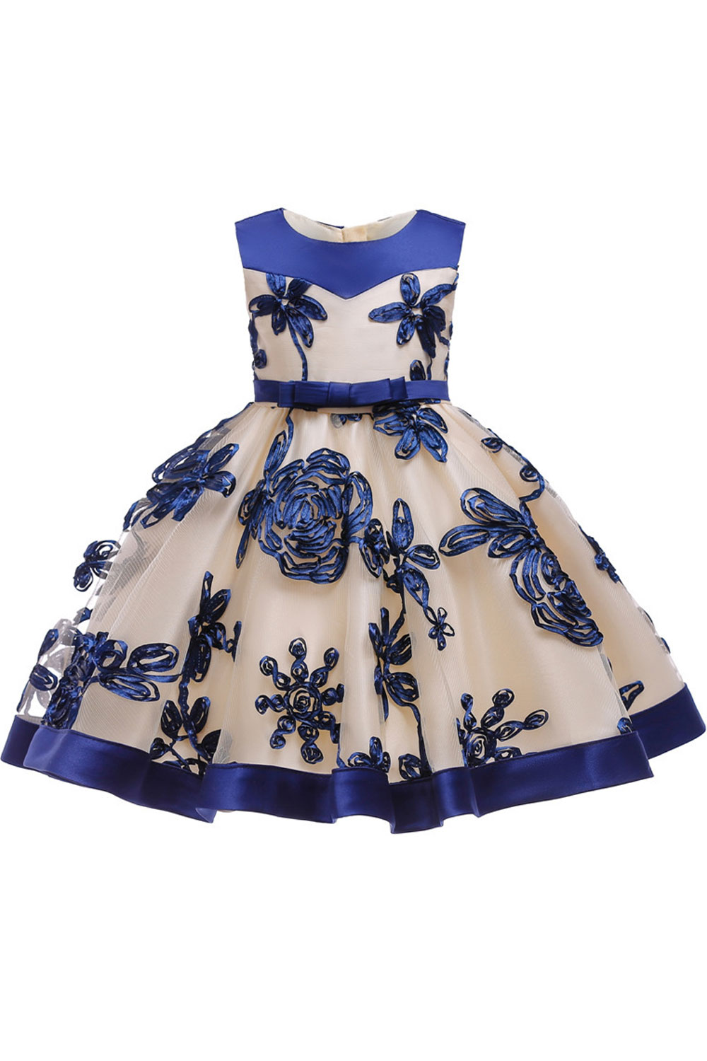 Zara Beez Kids Girls Silk Waist Ribbon Wedding Party Dress