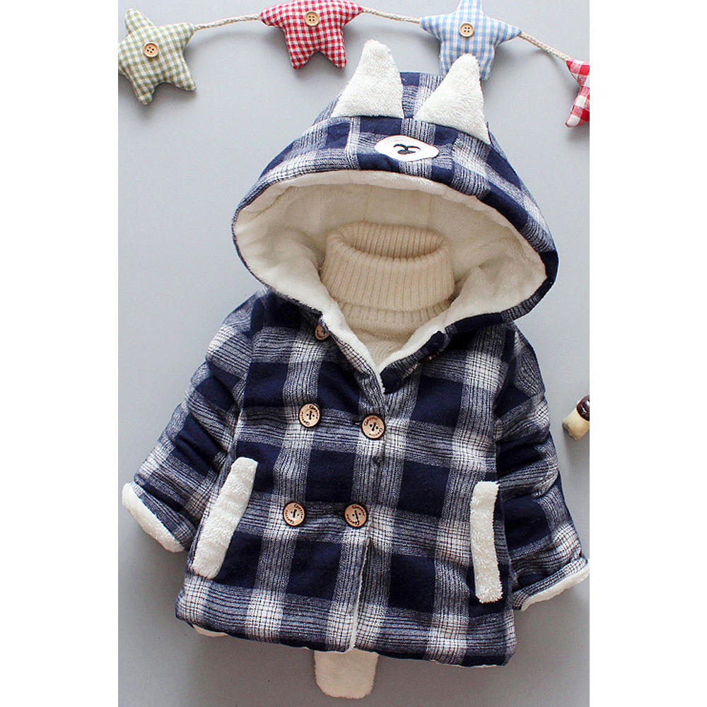 Zara Beez Infant Babies Thick Plaid Warm Winter Jacket