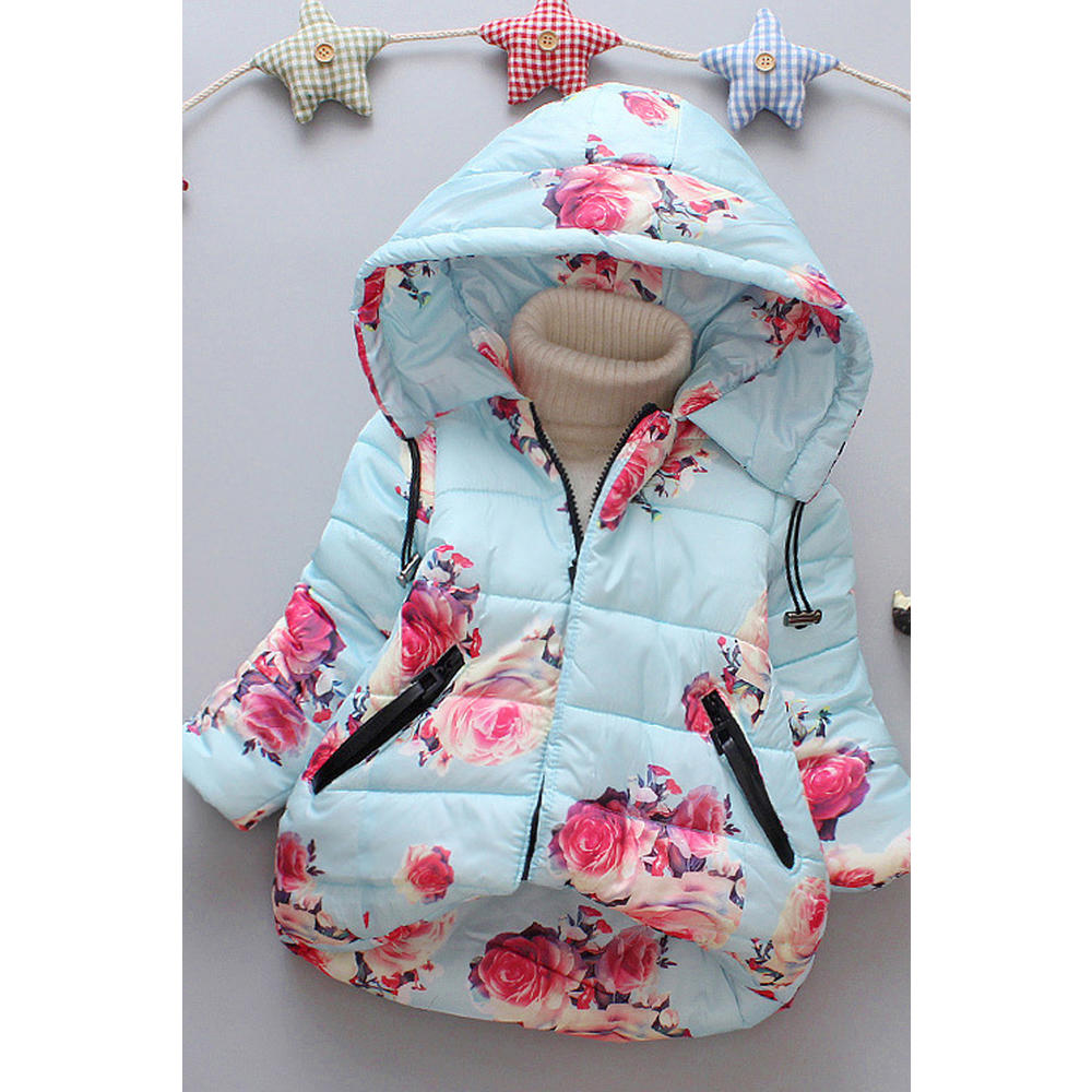Zara Beez Toddler Floral Long Sleeve Thick Winter Jacket