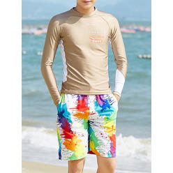 Zara Beez Men Solid Shirt Printed Shorts Beach Swim Set