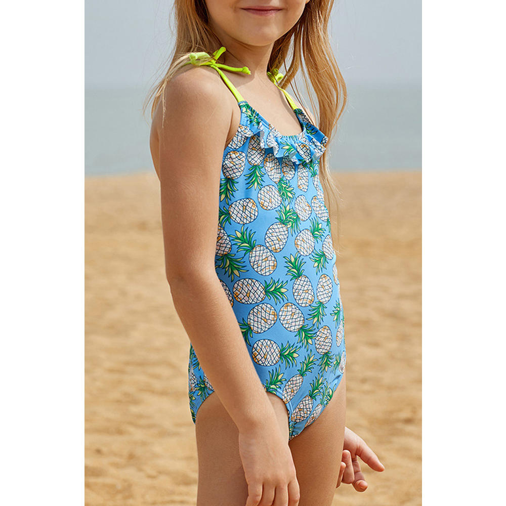 Zara Beez Kids Girls One Piece Strap Neck Printed Swimwear