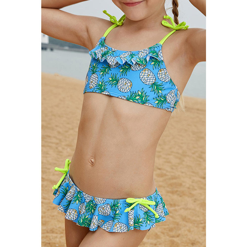 Zara Beez Kids Girls Pineapple Printed Two Piece Swimwear
