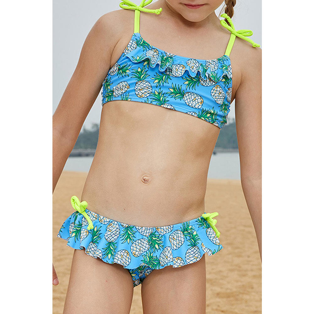 Zara Beez Kids Girls Pineapple Printed Two Piece Swimwear