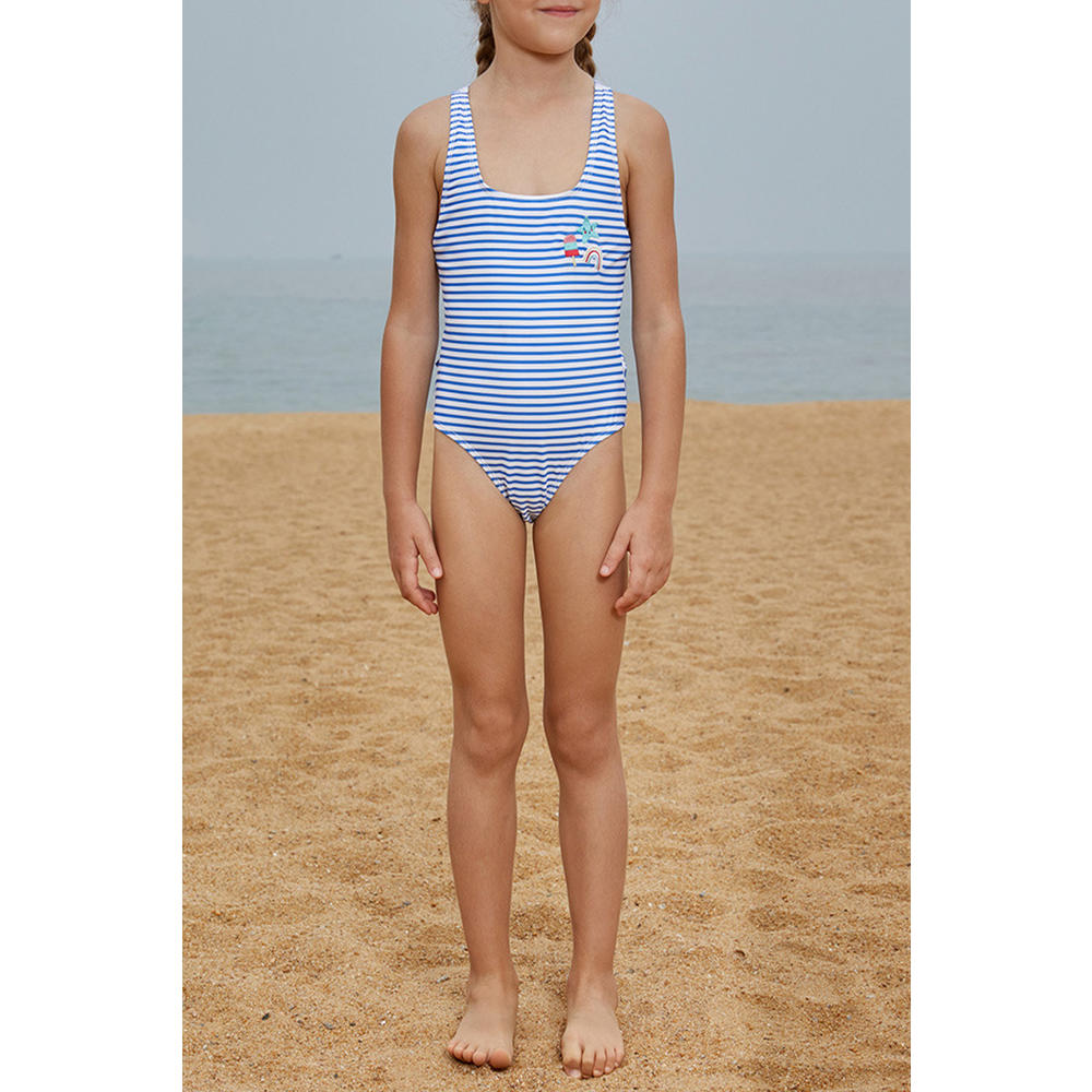 Zara Beez Kids Girls Square Neck Striped One Piece Swimwear