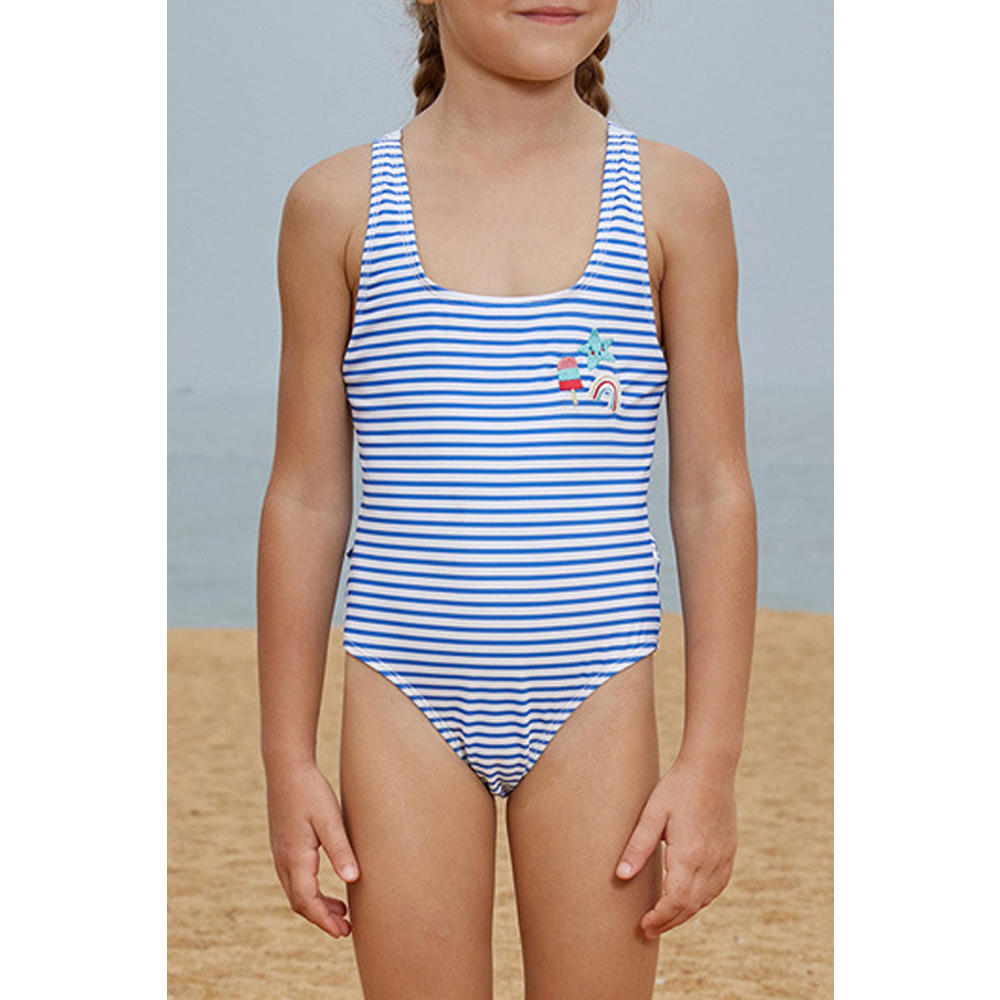Zara Beez Kids Girls Square Neck Striped One Piece Swimwear