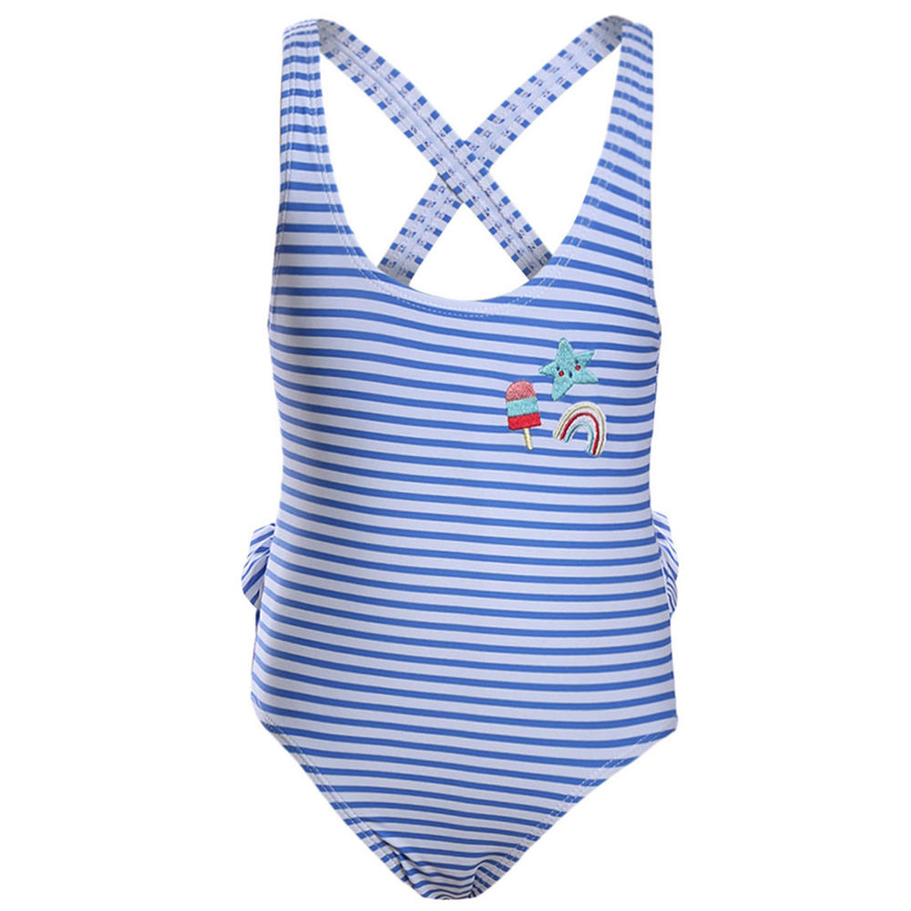 Zara Beez Kids Girls Square Neck Striped One Piece Swimwear