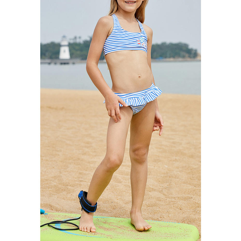 Zara Beez Kids Girls Halter Top Ruffled Bottom Swim Set