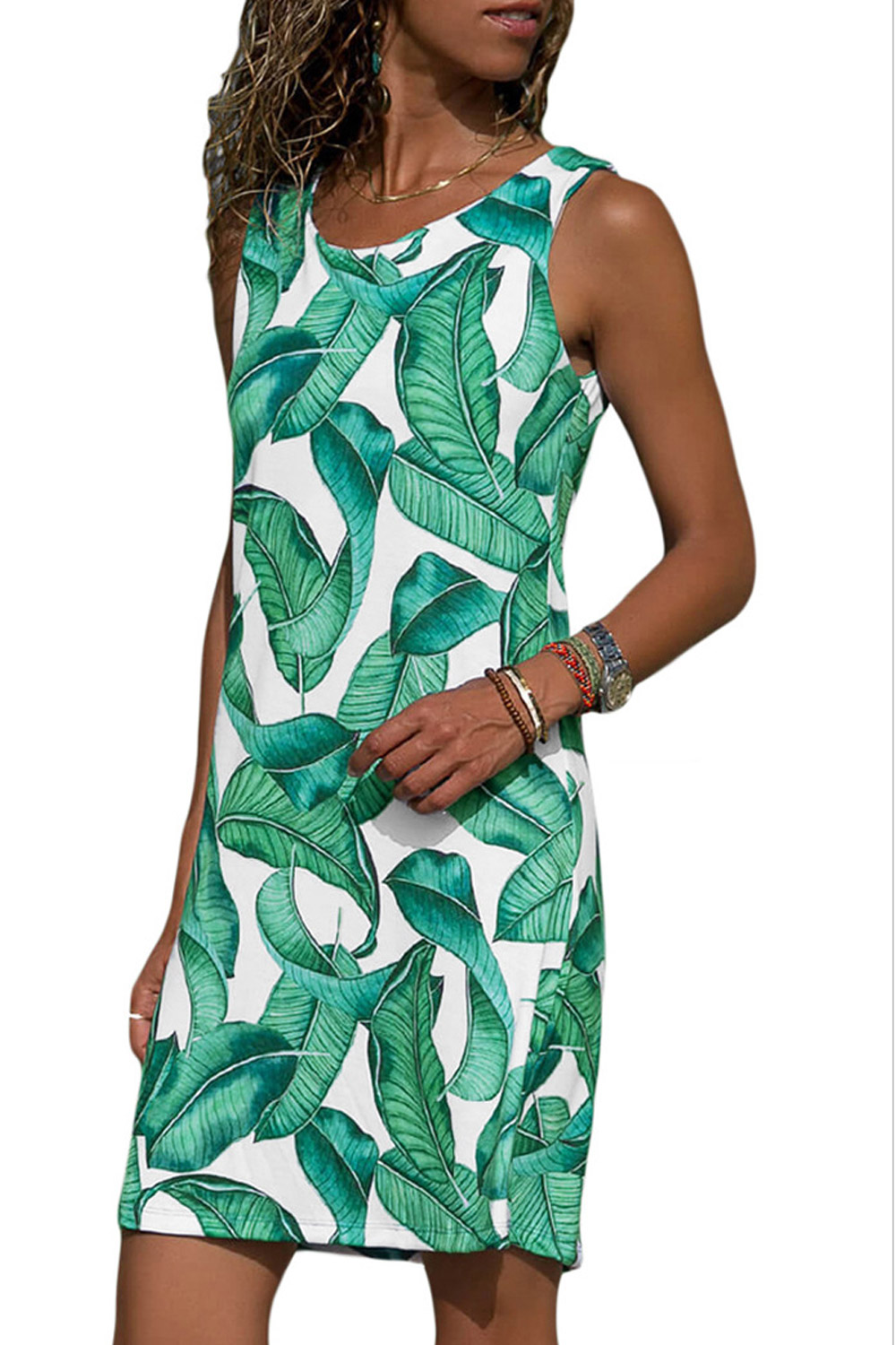zara leaf print dress
