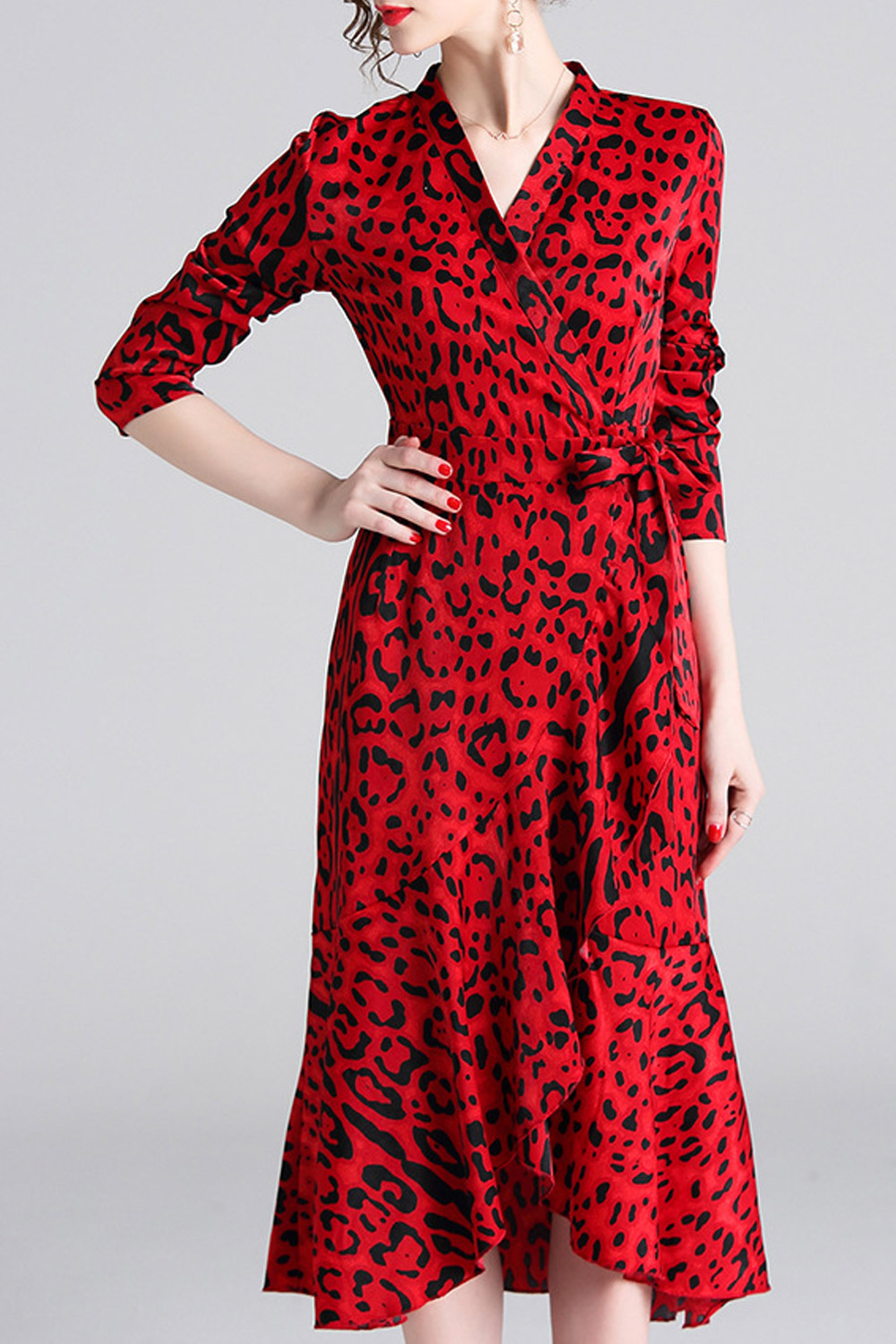 red leopard zara dress