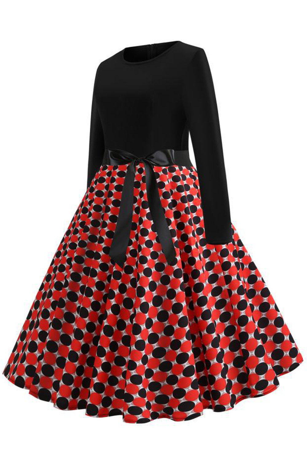 Zara Beez Women Elegant Long Sleeve Polka Dot Dress