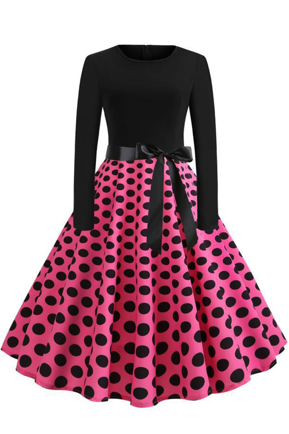 zara long sleeve polka dot dress