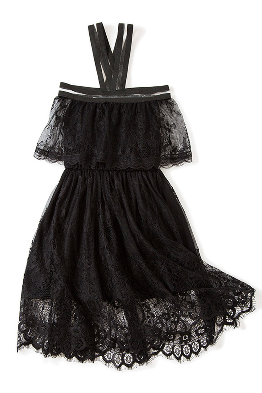 Zara black lace outlet dress