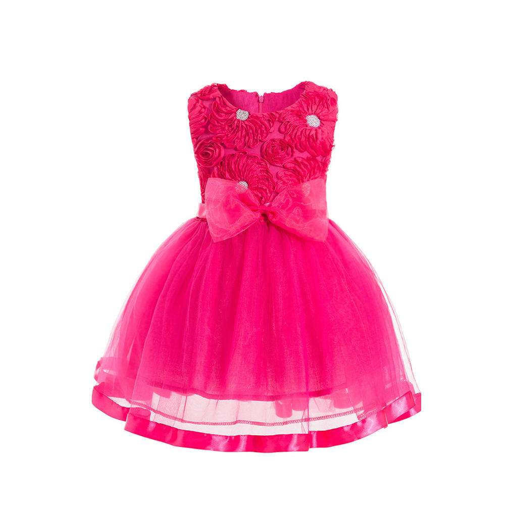 Zara Beez Kids Girls Flower Bust Beautiful Bow Dress