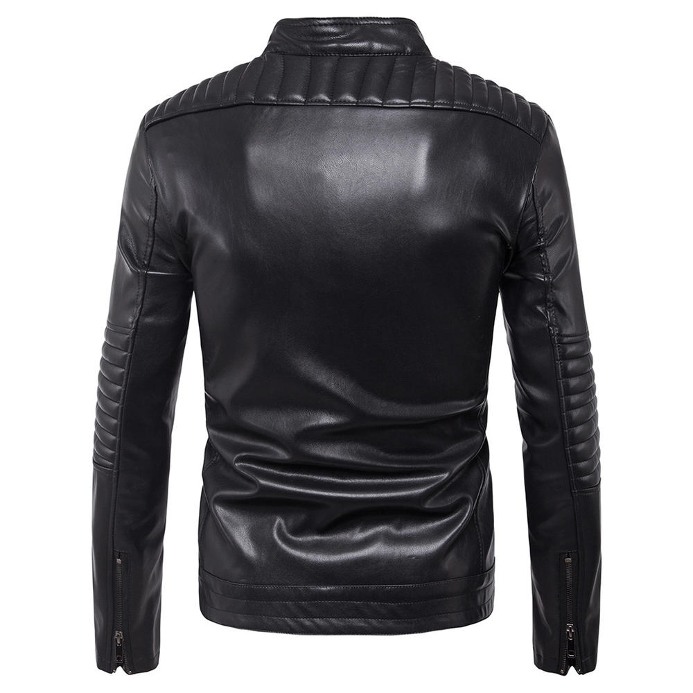 Zara Beez Men Thick Collar Neck Casual Leather Jacket