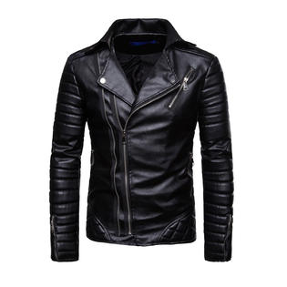 Zara Beez Men Collar Neck Slim Zipper Leather Jacket