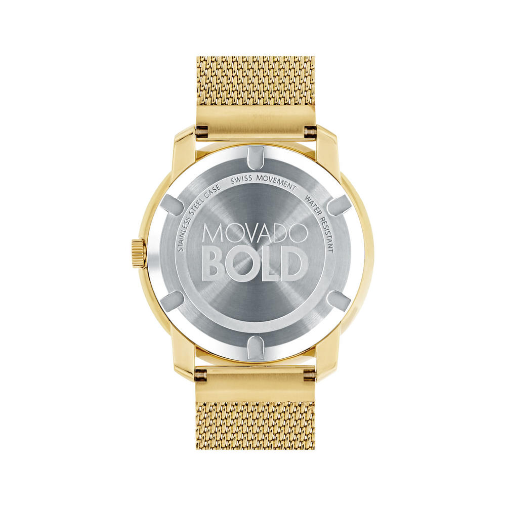 Movado Bold Gold Dial Gold-tone Mesh Men's Watch 3600373