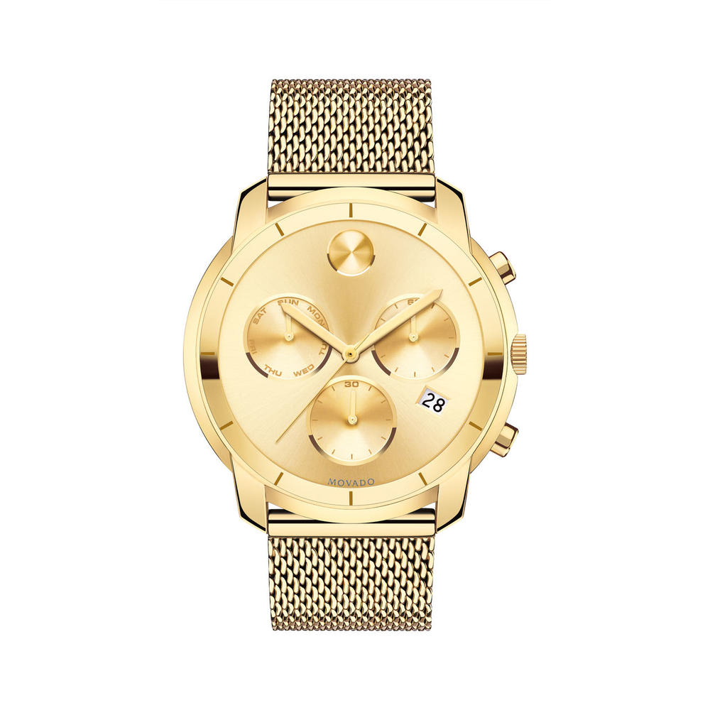 Movado Bold Chronograph Gold Dial Men's Watch 3600372