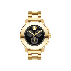 Movado Bold Black Dial Gold-tone Chronograph Unisex Watch 3600359