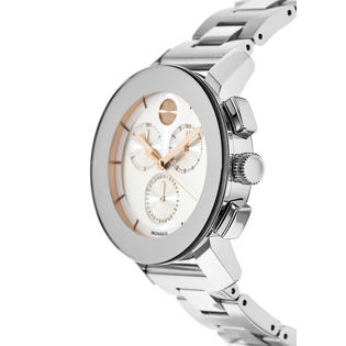 Movado Bold Chronograph Silver Sunray Dial Unisex Watch 3600356