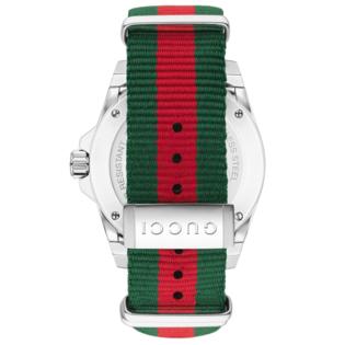 Gucci Dive Black Dial Red and Green Nylon Men's Watch YA136206