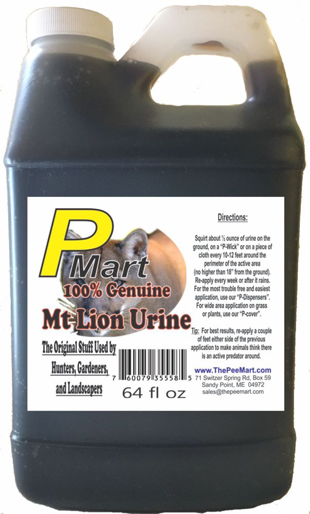 The Pee Mart - Mountain Lion Urine 64 oz Bulk Filler!
