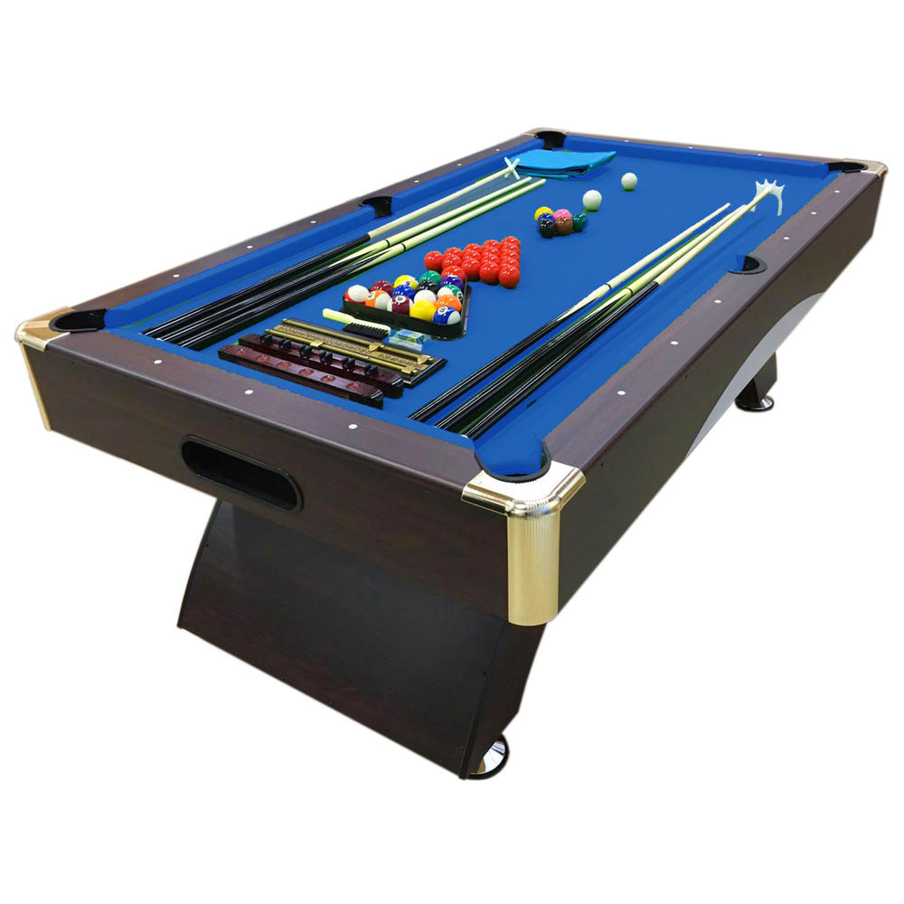 simba usa inc 8' Feet Billiard Modern Pool Table Snooker Full Set Accessories 8FT Bellagio Blue