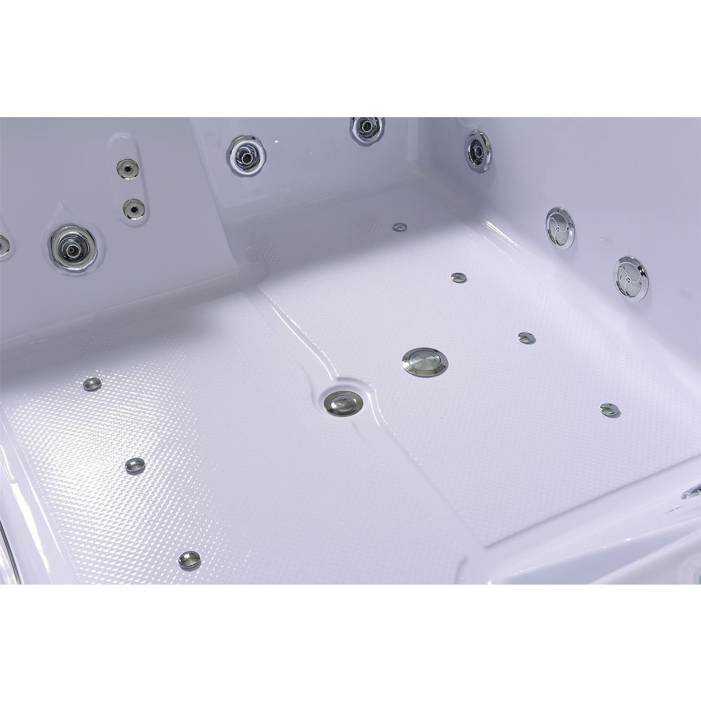 SIMBAUSA Whirlpool bathtub hydrotherapy Hot tub White 2 persons 70.8" Double pump - Bali