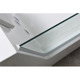 Simbausa Whirlpool Bathtub Hydrotherapy Hot Tub 1 Person 59 Panoramic Glass Venice