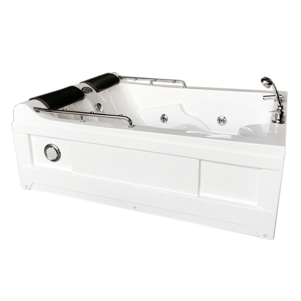 SIMBASHOPPING USA Whirlpool White Bathtub Hydrotherapy SPA Hot Tub 2 persons MIMI with Heater