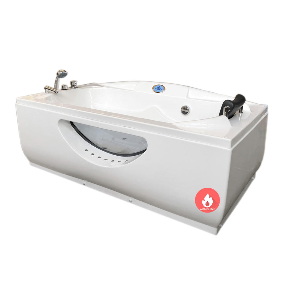 SIMBASHOPPING USA Whirlpool White Bathtub Hydrotherapy SPA Hot Tub PARIS with Heater