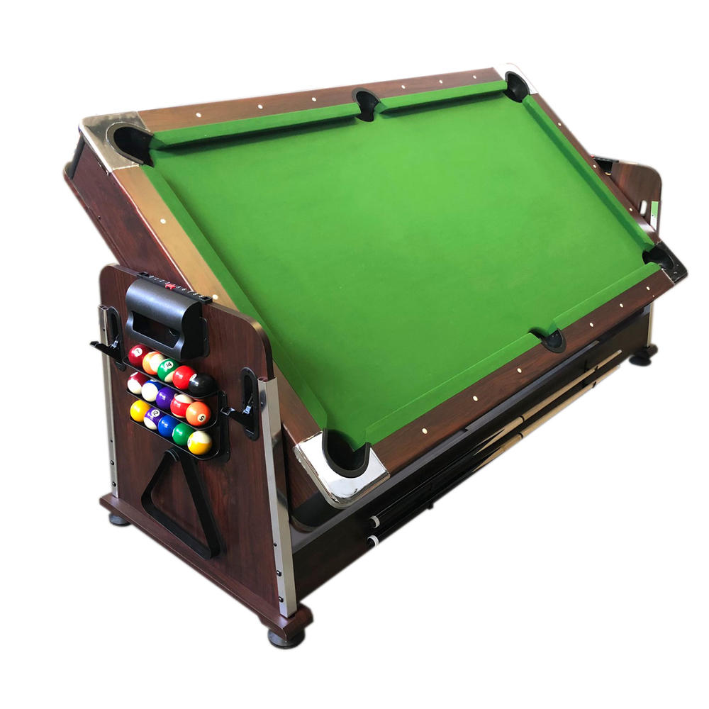 Simba USA 7Ft Green Pool Table with Benches 4in1 + Tennis Table + Air Hockey +Dinner table